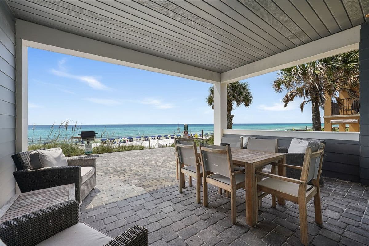Beach view from the covered patio